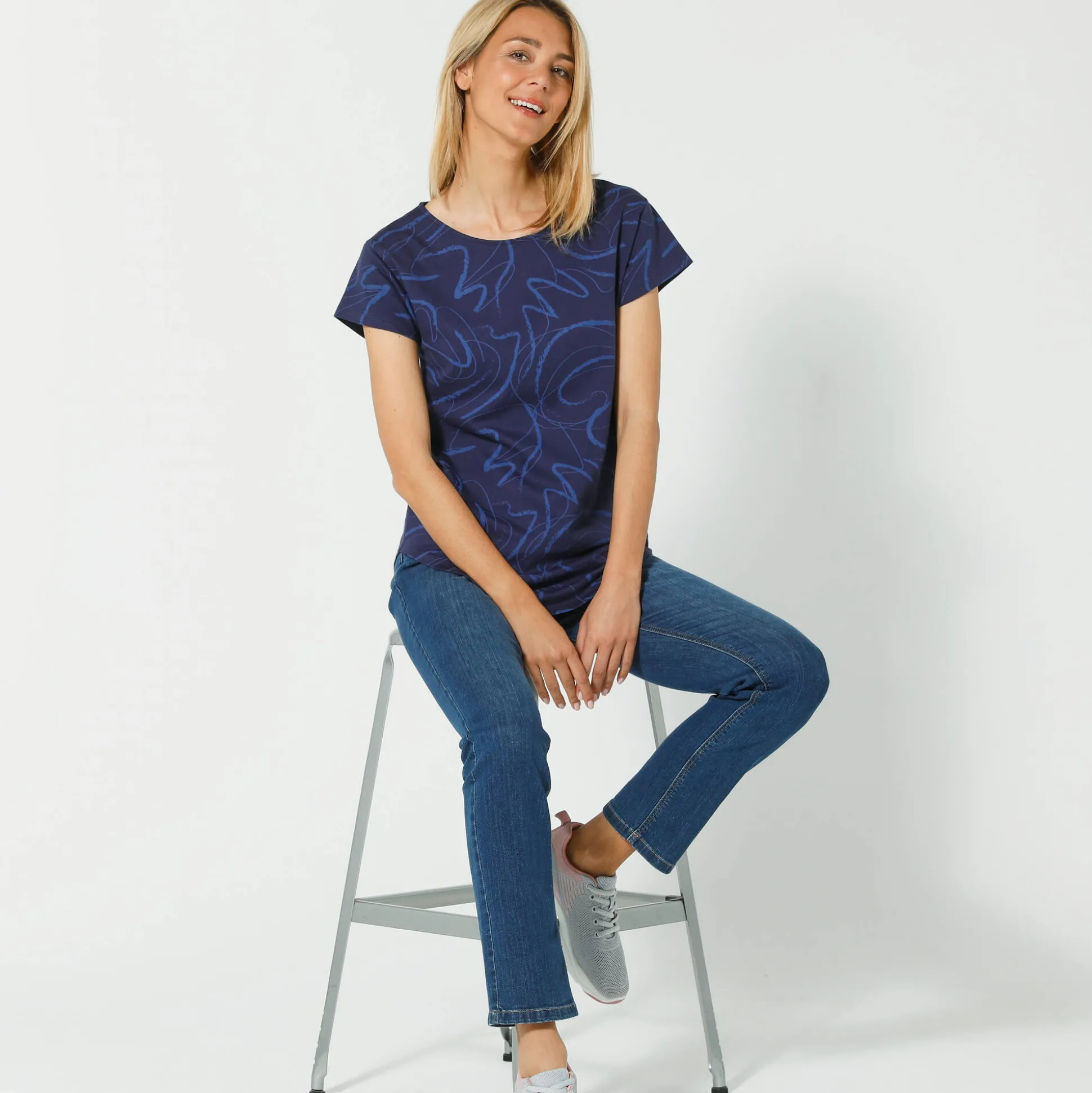 Bedrukt T-shirt met korte mouwen
