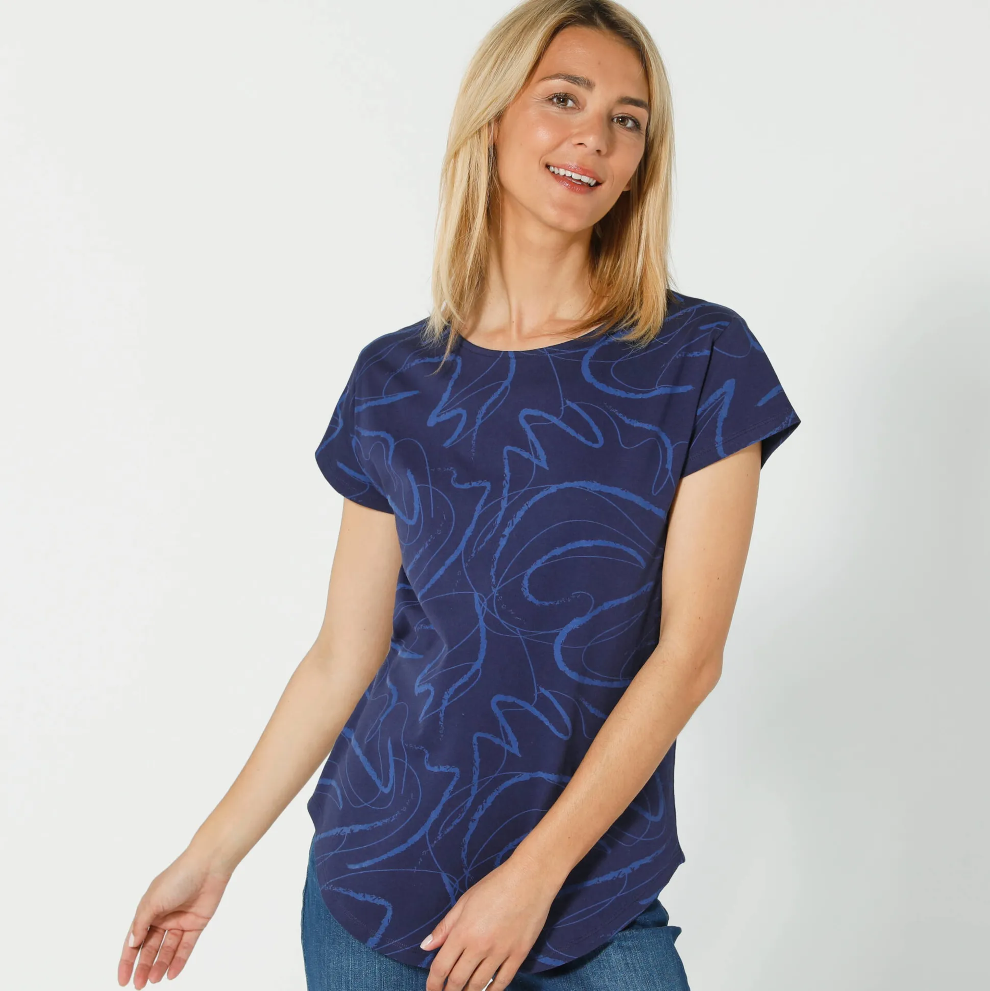 Bedrukt T-shirt met korte mouwen