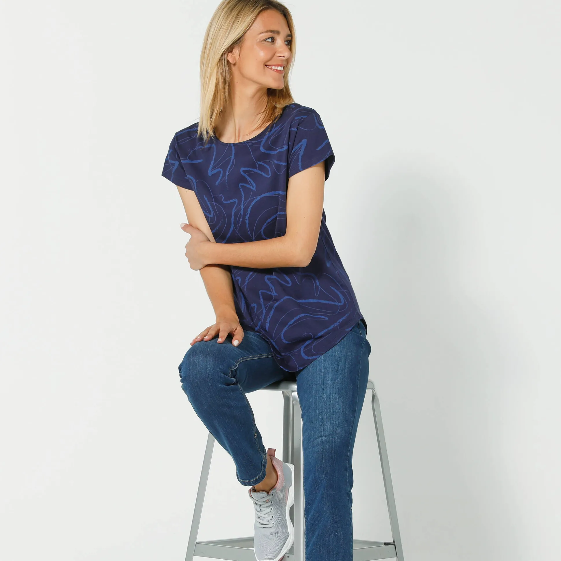 Bedrukt T-shirt met korte mouwen