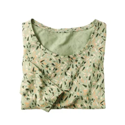 Bedrukt T-shirt met lange mouwen in biokatoen(**)