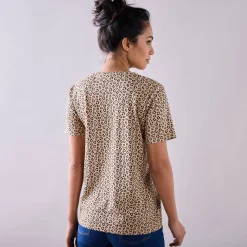 Bedrukt T-shirt met ronde hals en korte mouwen