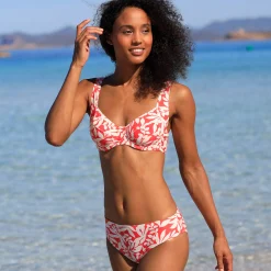 Bedrukte bikinislip in midimodel Linao