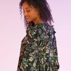 Bedrukte jurk met baan onder de cups, gerecycleerd polyester(1)