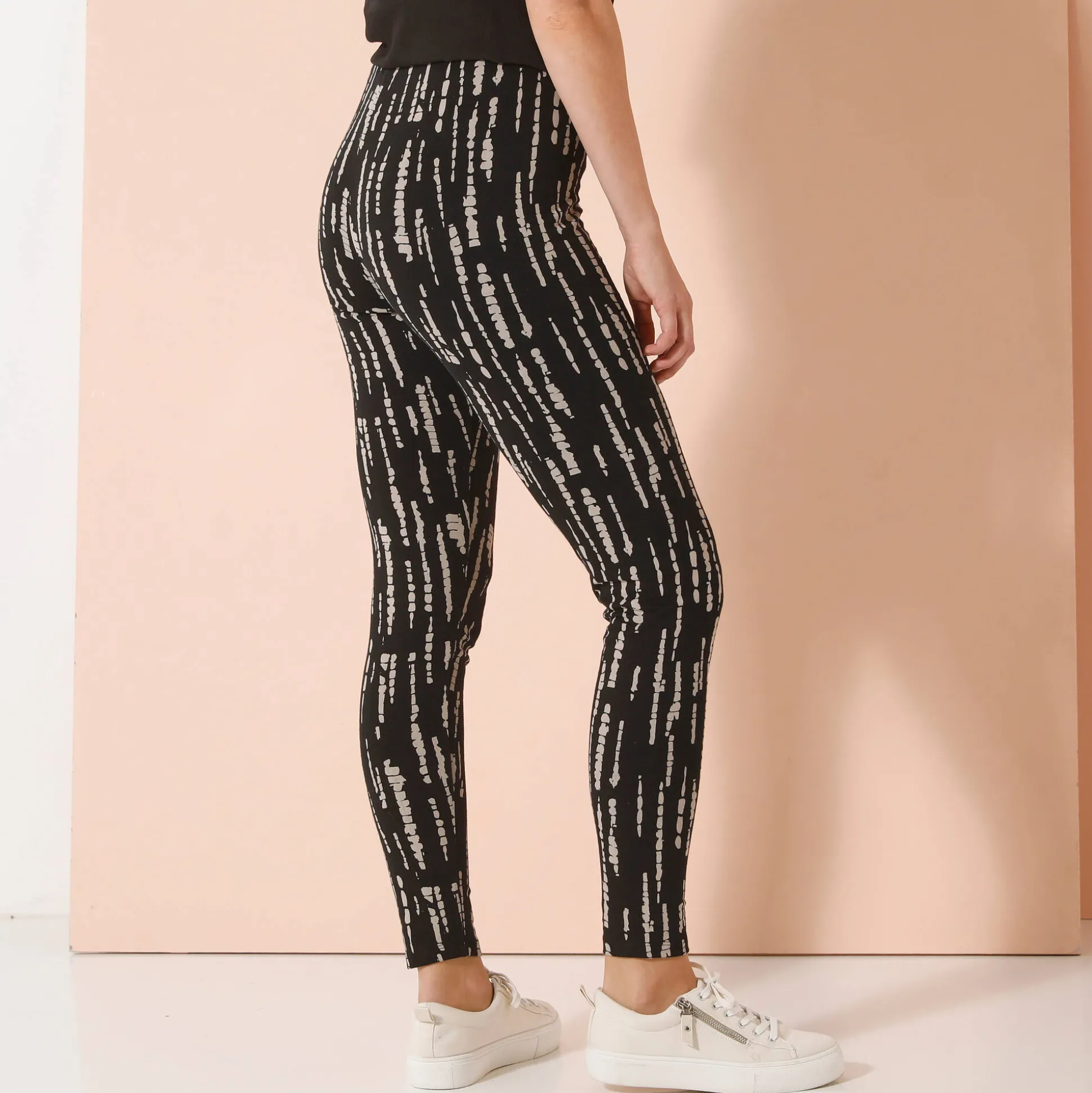 Bedrukte legging, elastische taille