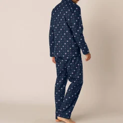 Bedrukte pyjama met knopen, in flanel