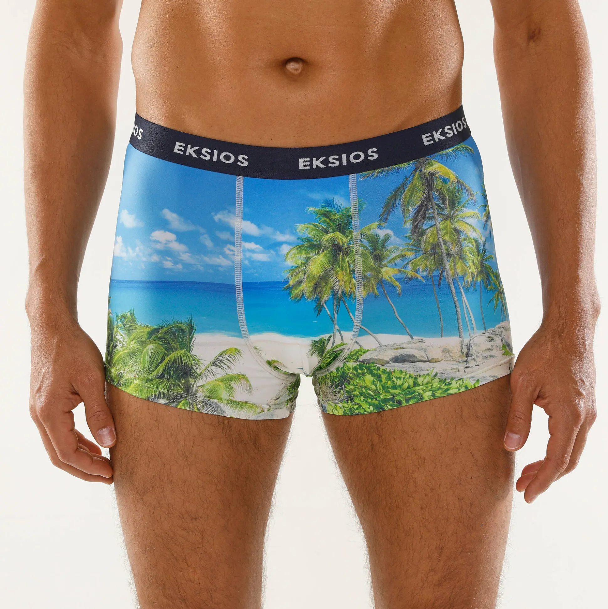 Bedrukte shorty in rekbare microvezel - set van 2