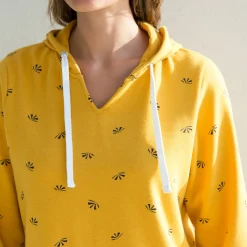 Bedrukte sweater met kap in molton