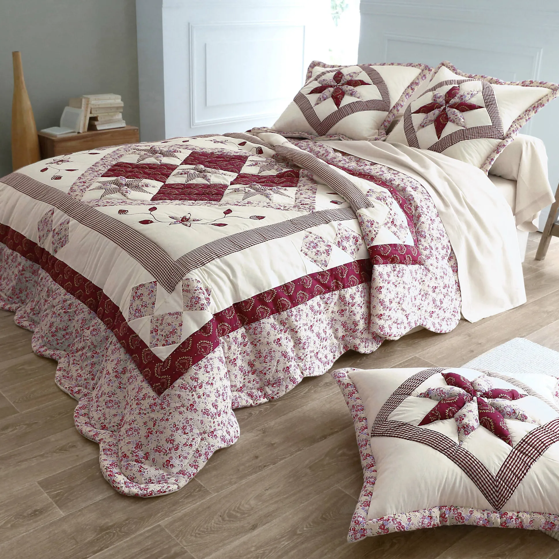 Bedsprei met patchwork