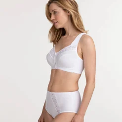 Beha met broderie anglaise, sluiting voor - zonder beugels