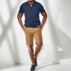 Bermuda chino uni toile sergé stretch morphologie classique