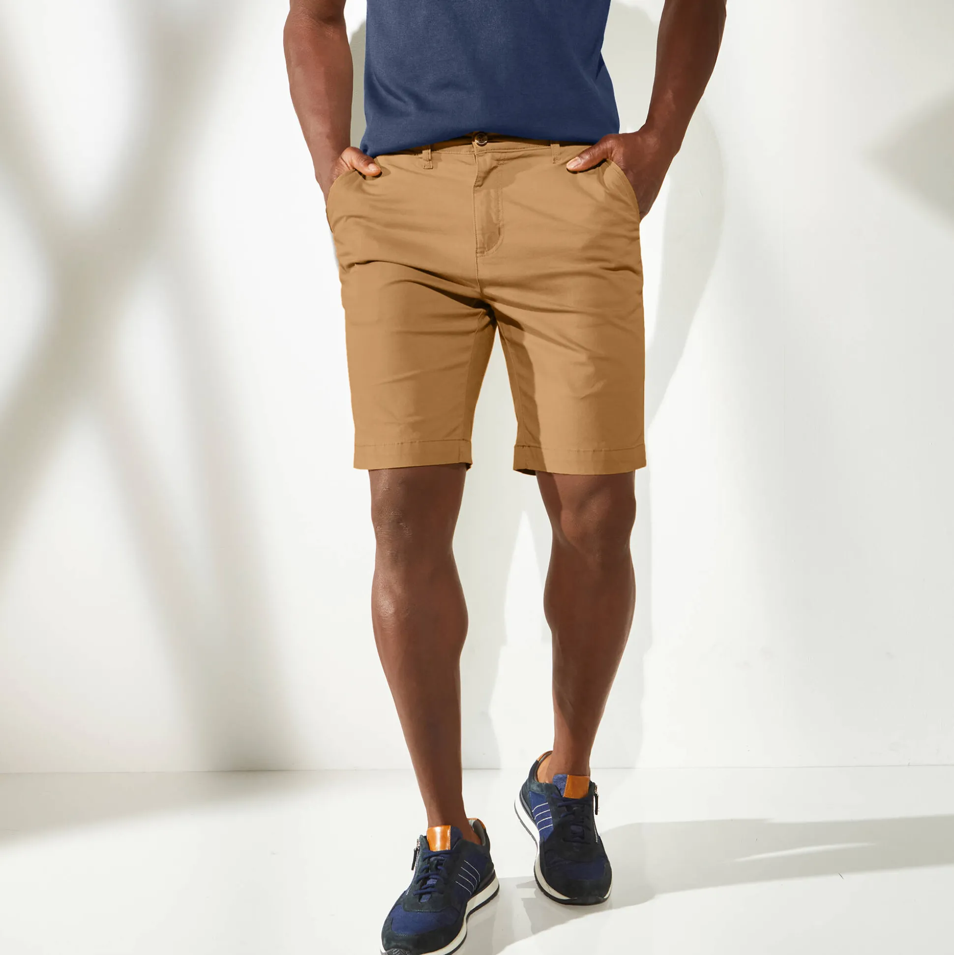 Bermuda chino uni toile sergé stretch morphologie classique