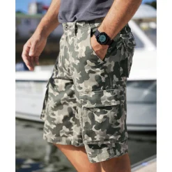 Bermuda in canvas met camouflageprint