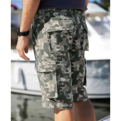 Bermuda in canvas met camouflageprint
