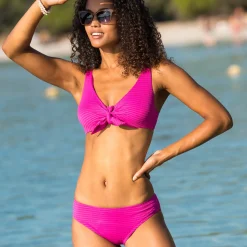 Bikinibeha Ampoza van textuurtricot in foulardmodel - met beugels