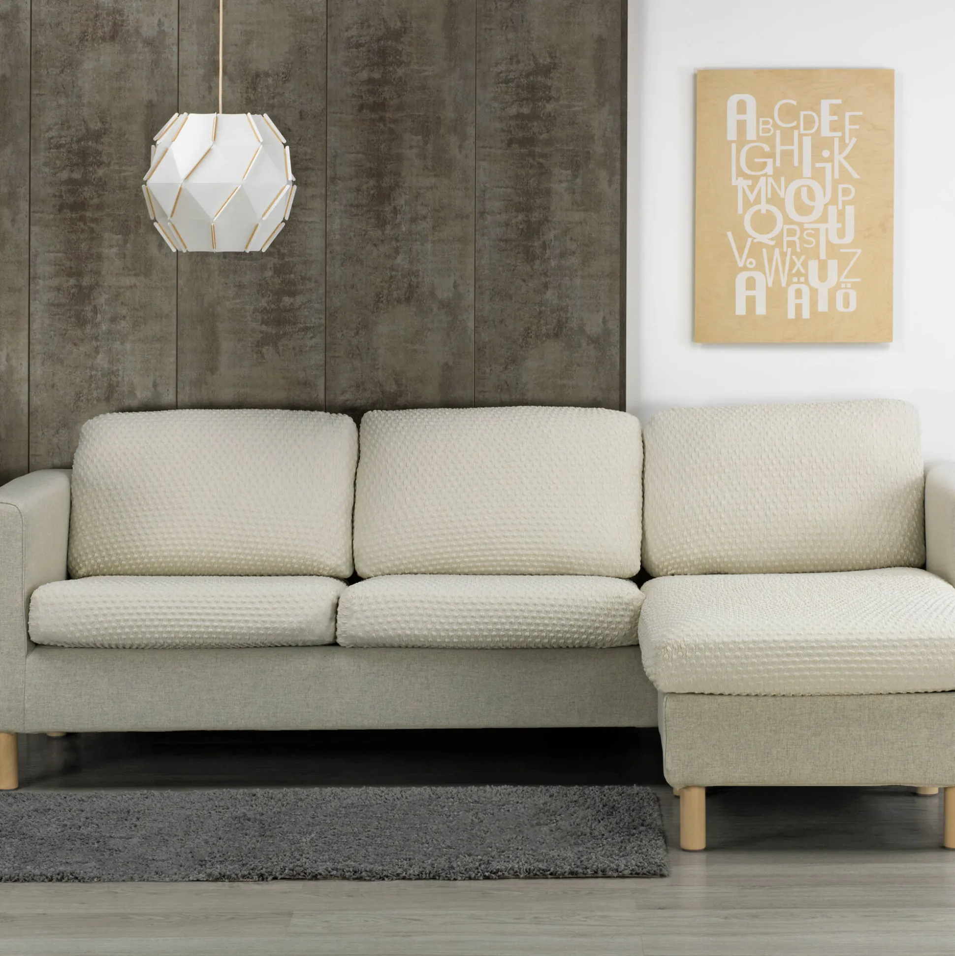Bi-rekbare, gewafelde hoes voor chaise longue
