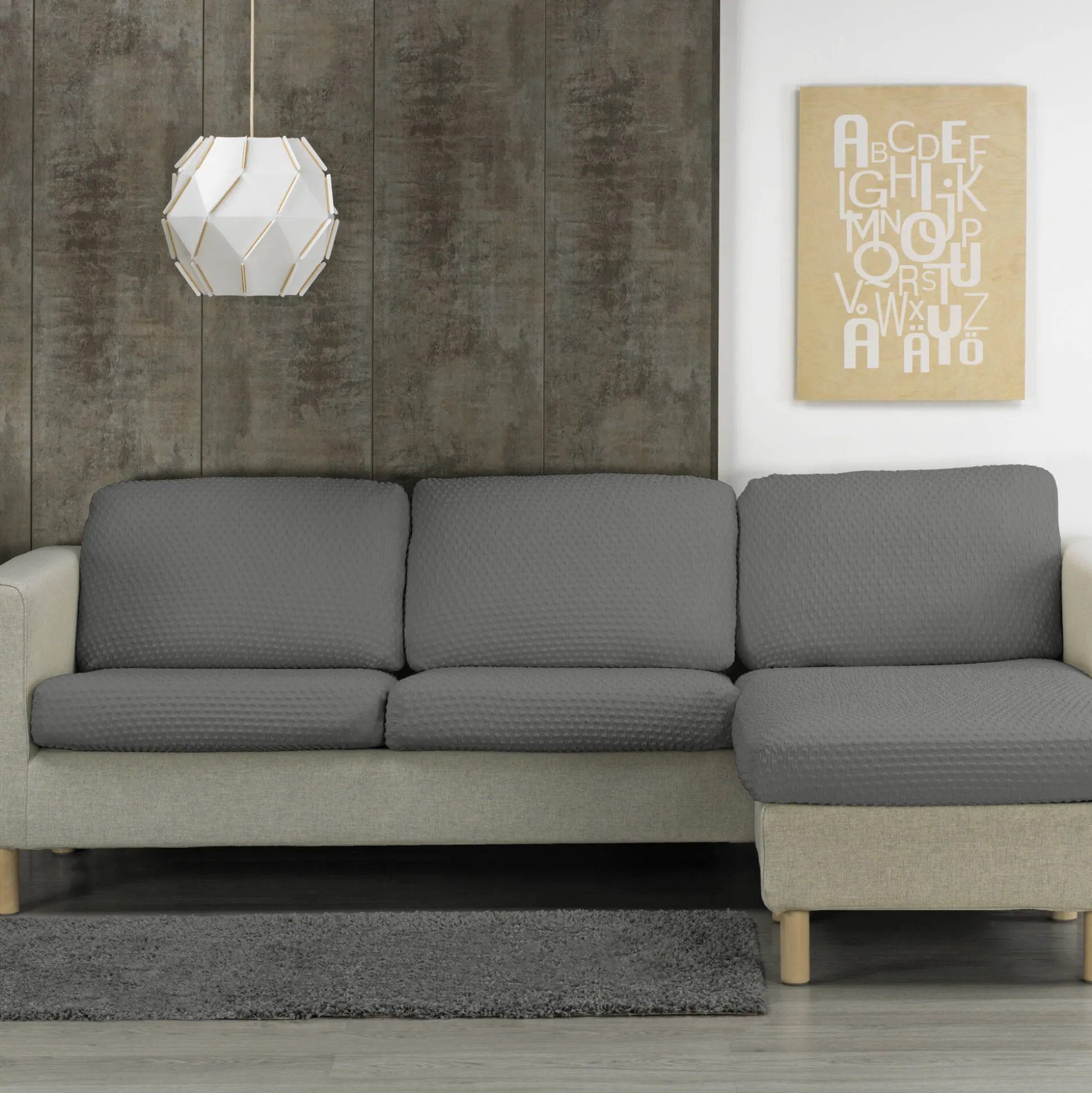 Bi-rekbare, gewafelde hoes voor chaise longue
