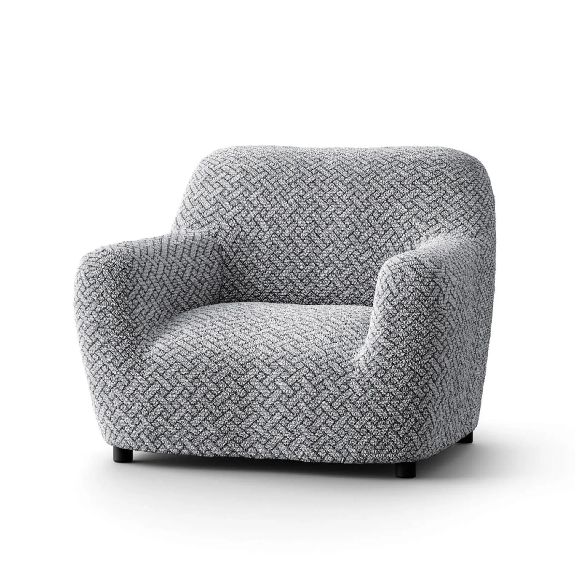 Bi-rekbare, grafische hoes in gewafelde microvezel voor fauteuil en zetel