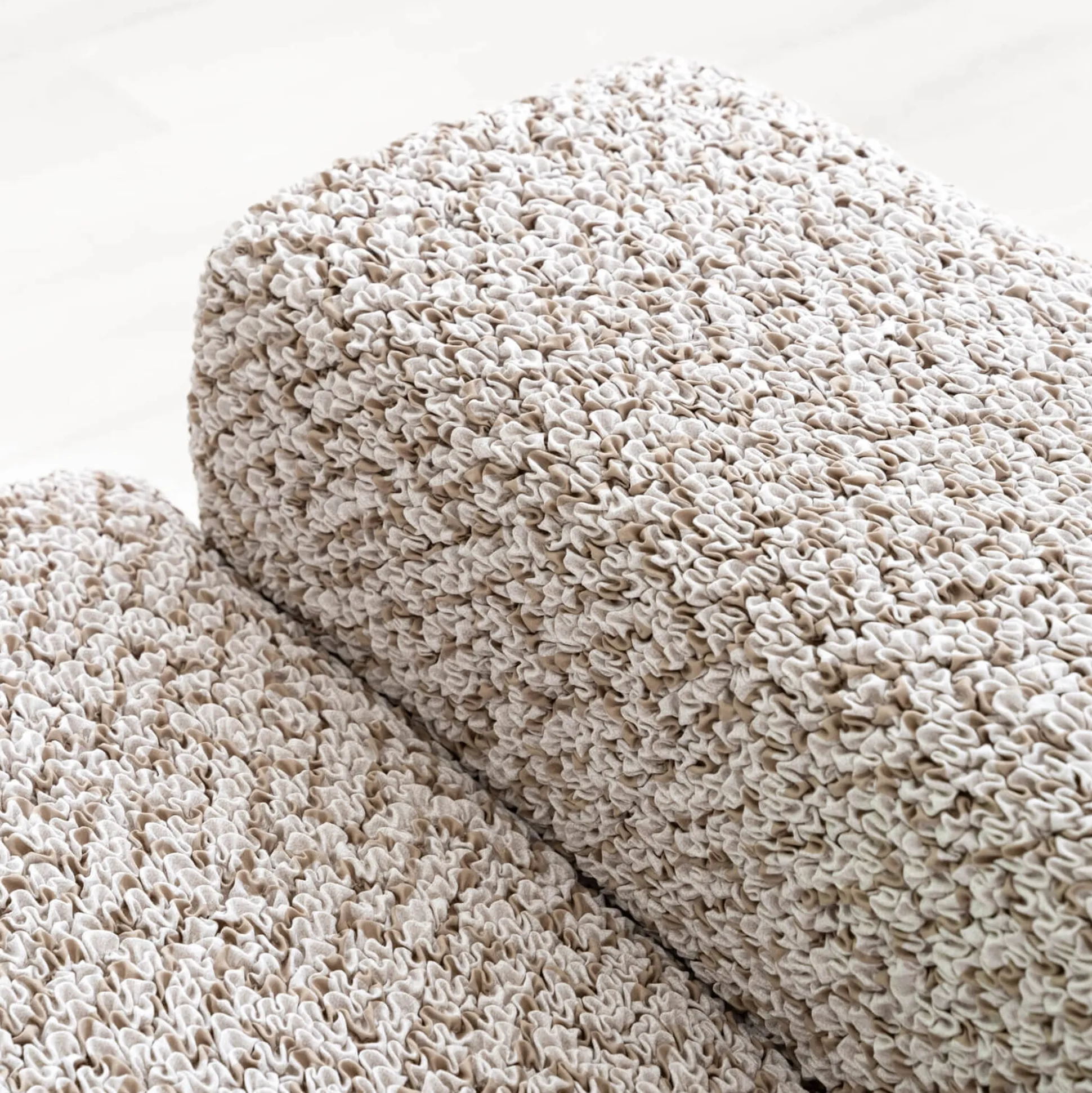 Bi-rekbare, grafische hoes in gewafelde microvezel voor fauteuil en zetel