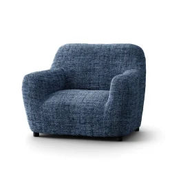 Bi-rekbare hoes in microvezel, effen faux-uni effect voor fauteuil en zitbank