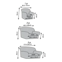 Bi-rekbare hoes in microvezel, effen faux-uni effect voor fauteuil en zitbank