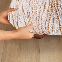 Bi-rekbare hoes in microvezel met golvenmotief, voor fauteuil en zitbank