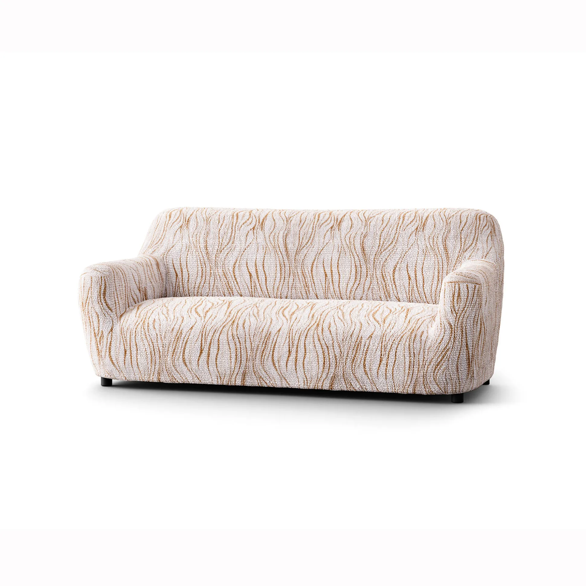 Bi-rekbare hoes in microvezel met golvenmotief, voor fauteuil en zitbank