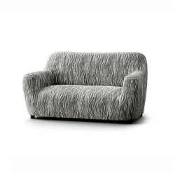 Bi-rekbare hoes in microvezel met golvenmotief, voor fauteuil en zitbank