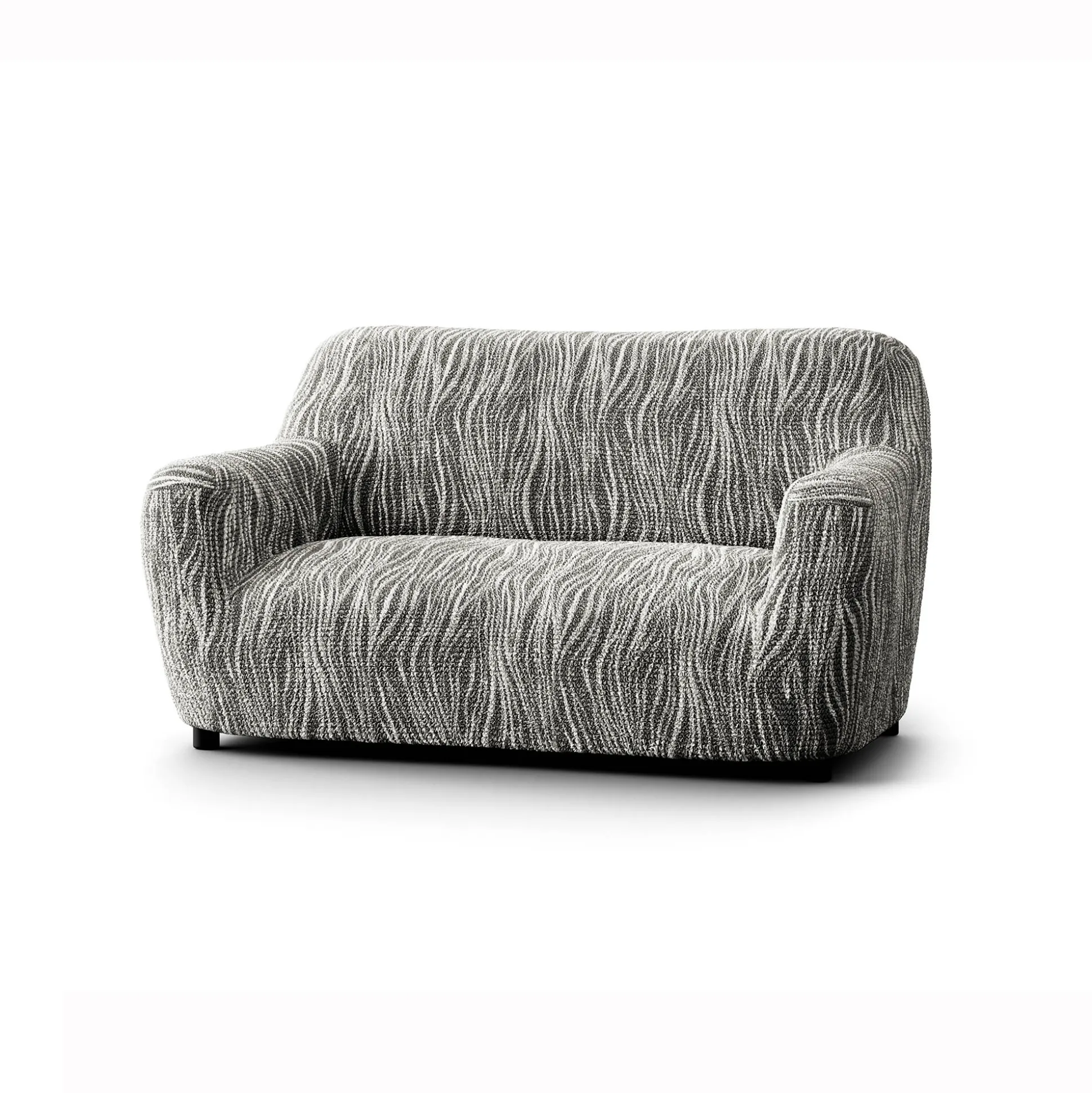 Bi-rekbare hoes in microvezel met golvenmotief, voor fauteuil en zitbank