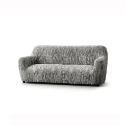 Bi-rekbare hoes in microvezel met golvenmotief, voor fauteuil en zitbank