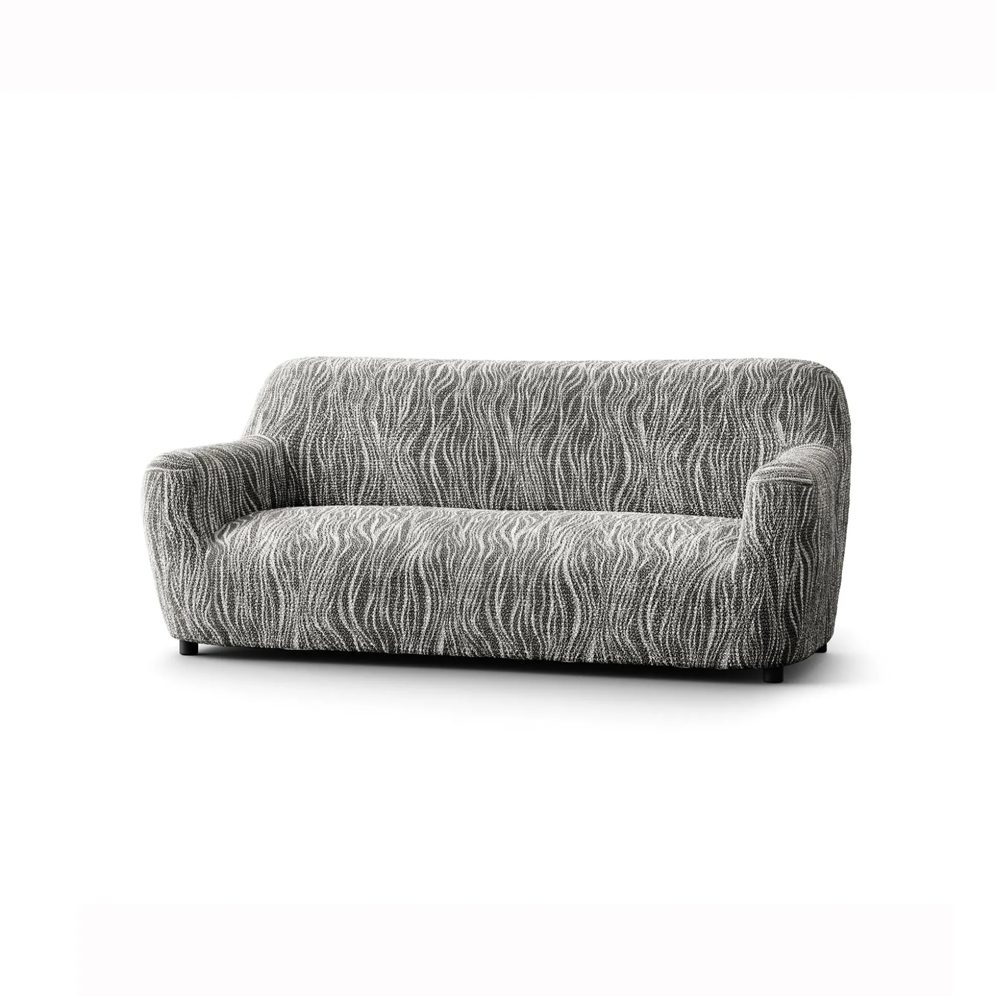 Bi-rekbare hoes in microvezel met golvenmotief, voor fauteuil en zitbank