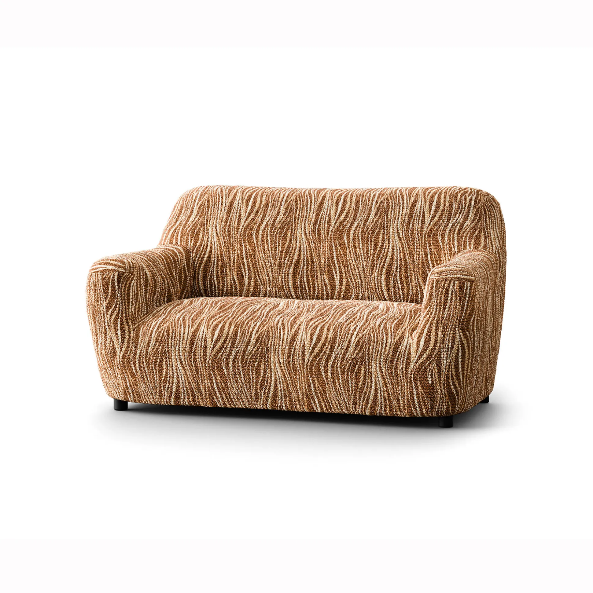 Bi-rekbare hoes in microvezel met golvenmotief, voor fauteuil en zitbank