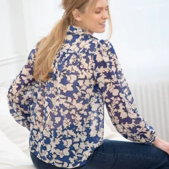 Bloes in voile, bloemenprint