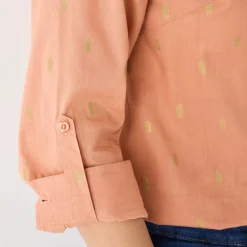 Bloes met goudkleurige print
