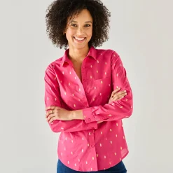 Bloes met goudkleurige print