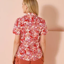 Bloes met korte mouwen en bloemenprint