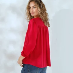 Bloes met macramé en 3/4-mouwen
