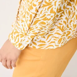 Bloes met tweekleurige print, crêpe