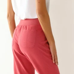 Bloezende broek met elastische taille, linnen-katoen