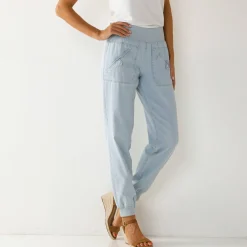 Bloezende jeans met elastische taille