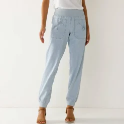 Bloezende jeans met elastische taille