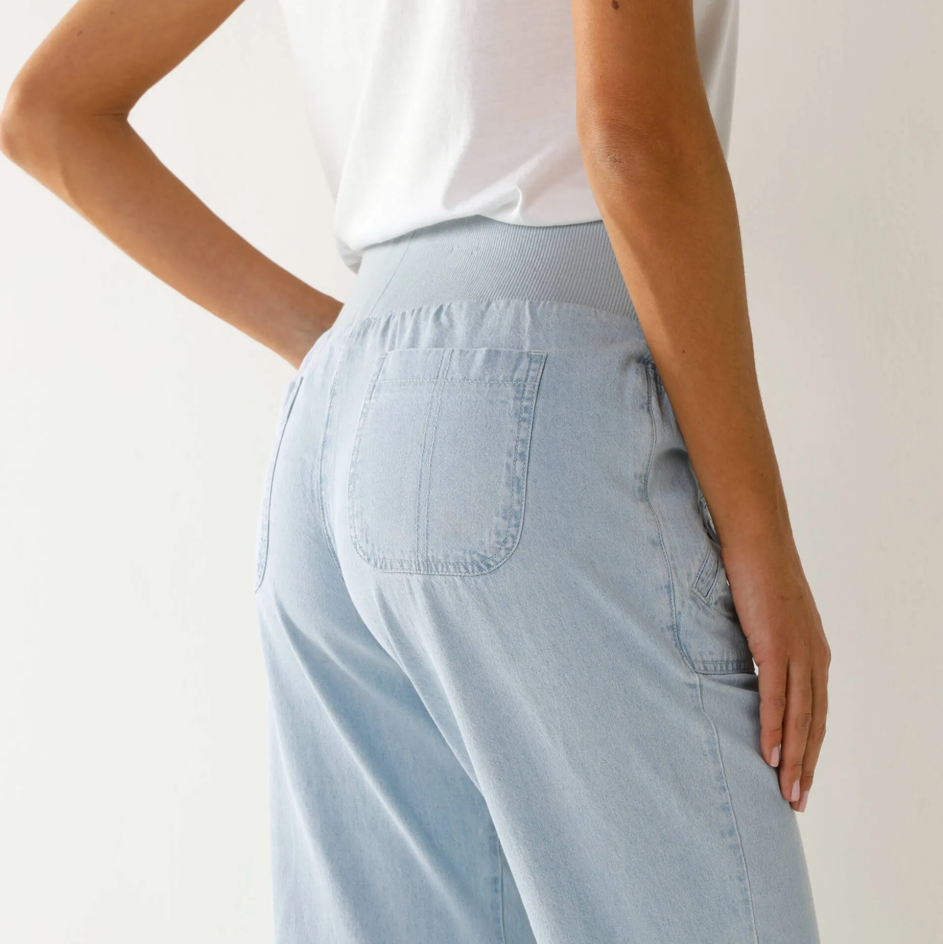 Bloezende jeans met elastische taille