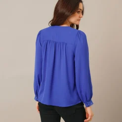 Blouse met kanten details, crêpe