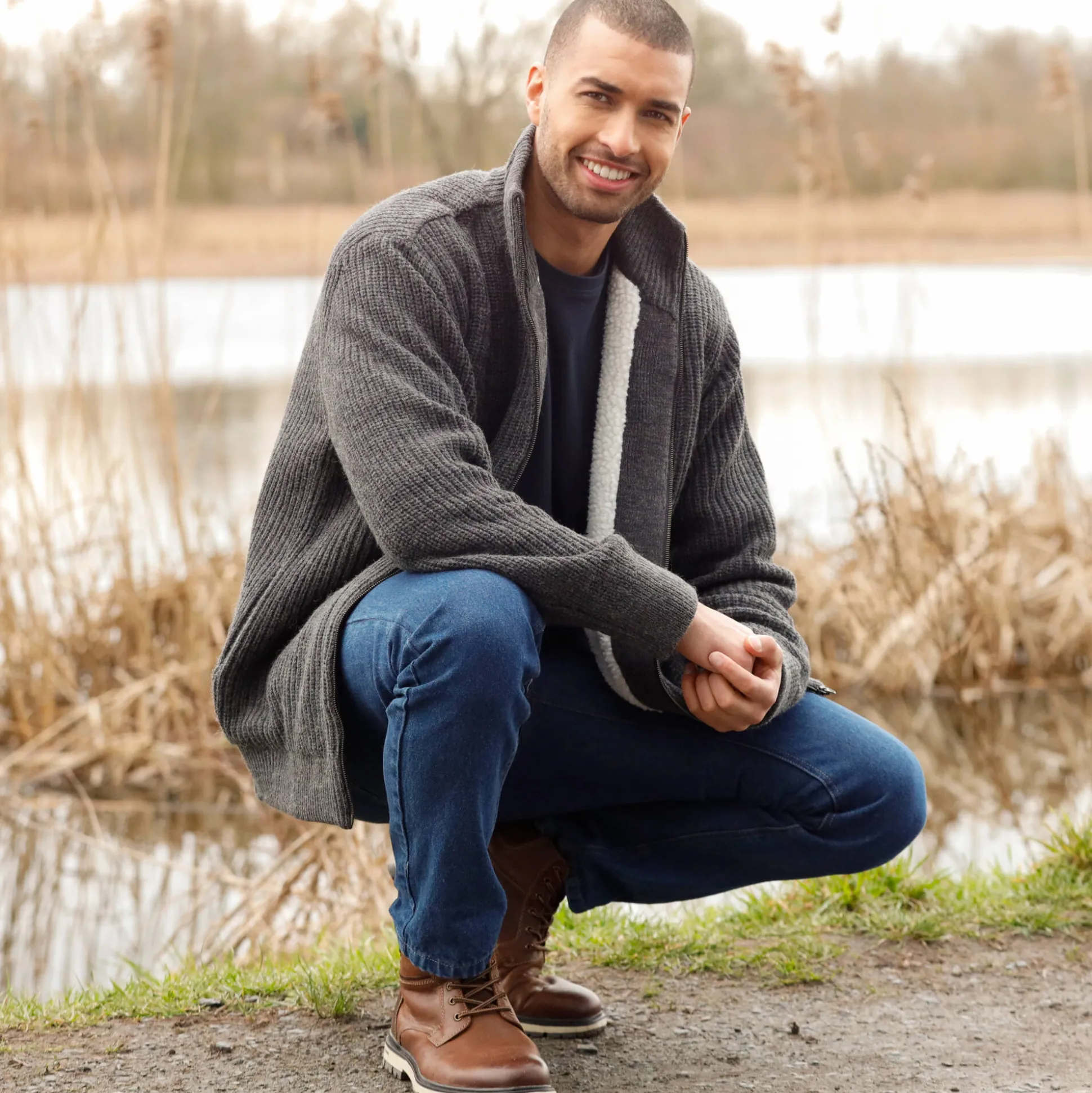 Blouson in patentsteek met warme voering