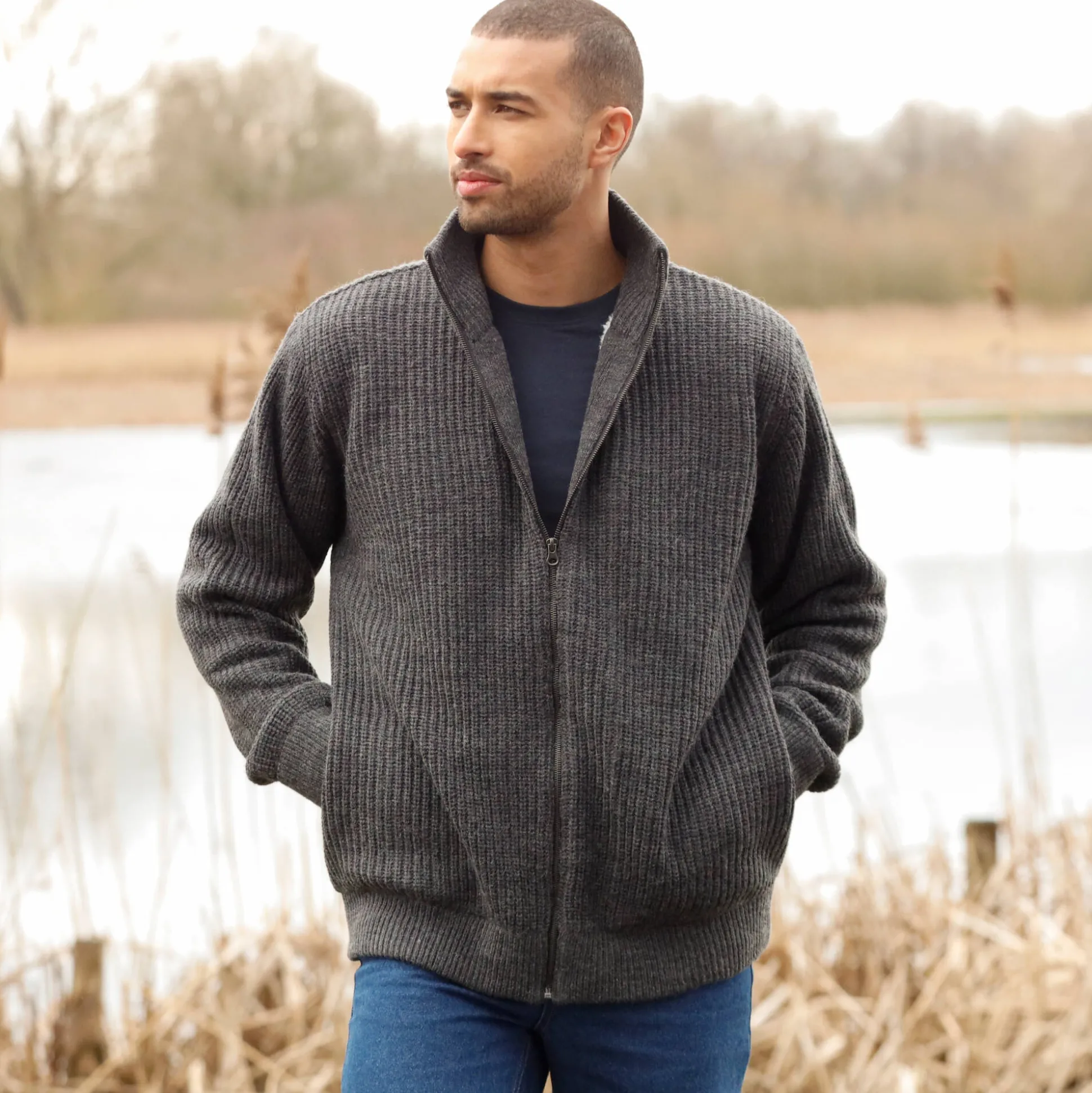Blouson in patentsteek met warme voering