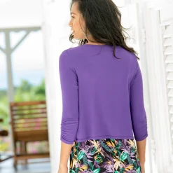 Bolero in soepel tricot met 3/4-mouwen