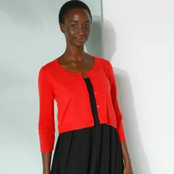 Bolero-vest met knopen, zachte touch