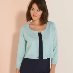 Bolero-vest met knopen, zachte touch