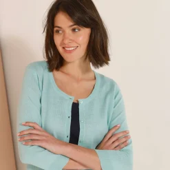 Bolero-vest met knopen, zachte touch