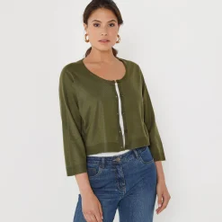 Bolero-vest met knopen, zachte touch