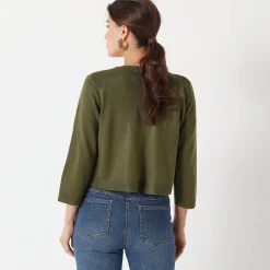 Bolero-vest met knopen, zachte touch